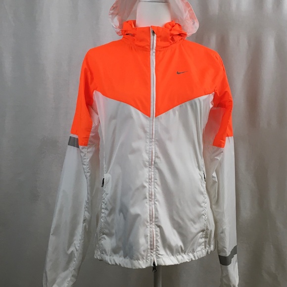 orange and white nike jacket